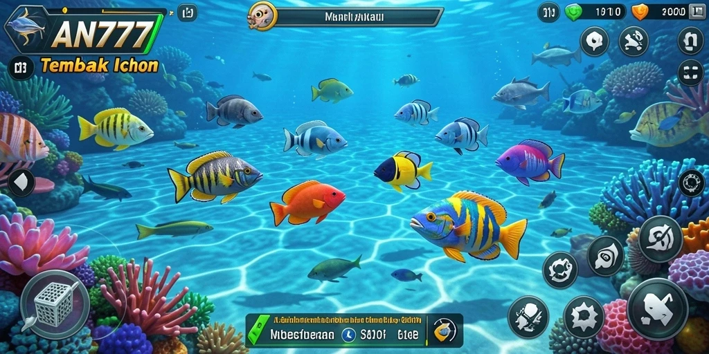 Tampilan gameplay Tembak Ikan yang seru dan mendebarkan.