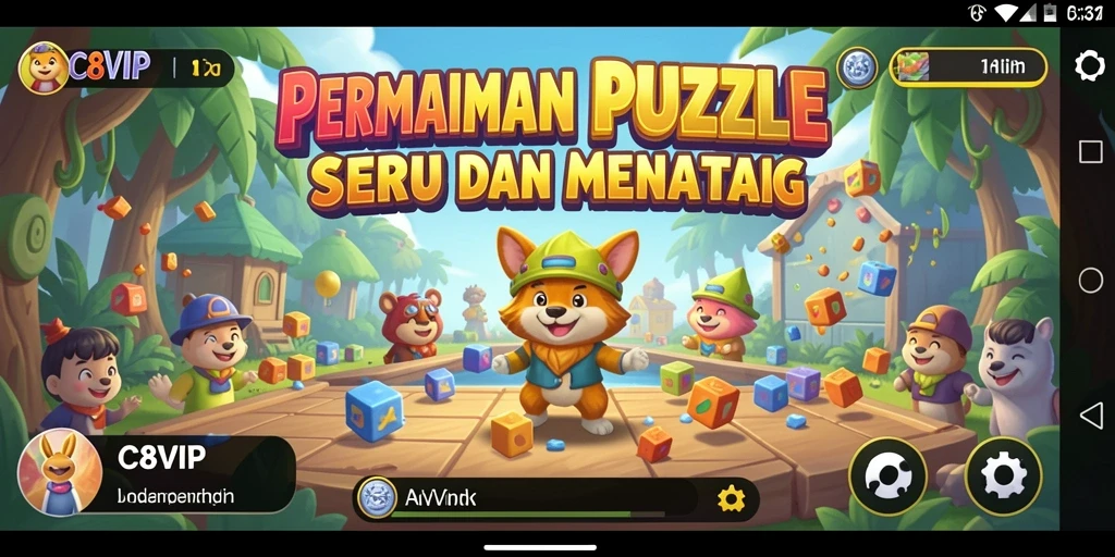 Screenshot gameplay C8VIP yang menunjukkan level puzzle yang menantang.