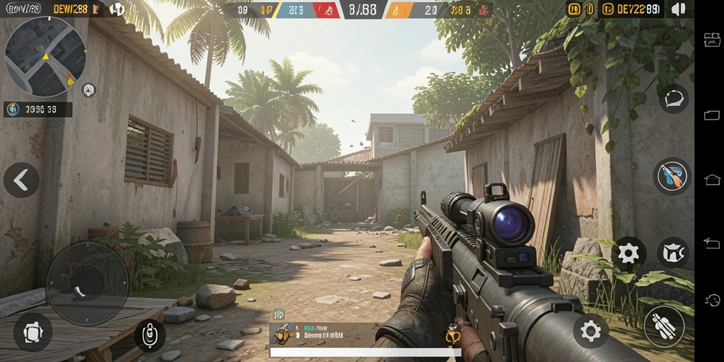 Tampilan gameplay DEWI288 dengan aksi tembak-menembak yang mendebarkan.