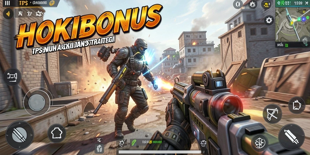Screenshot menampilkan aksi intens dalam permainan TPS HOKIBONUS.