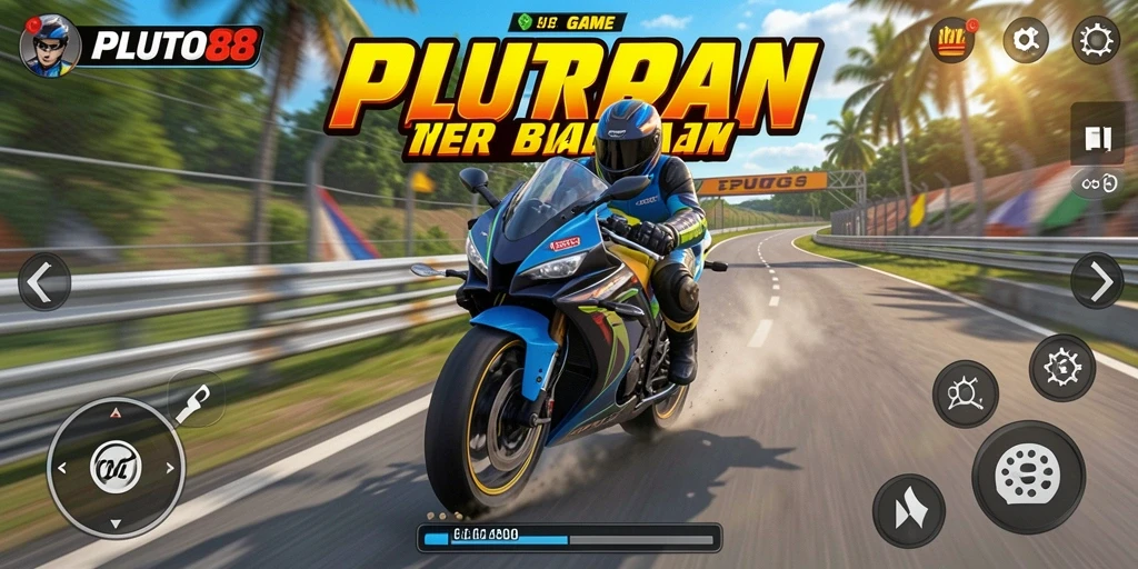 Gameplay seru balapan motor di PLUTO88 dengan grafis yang menarik.