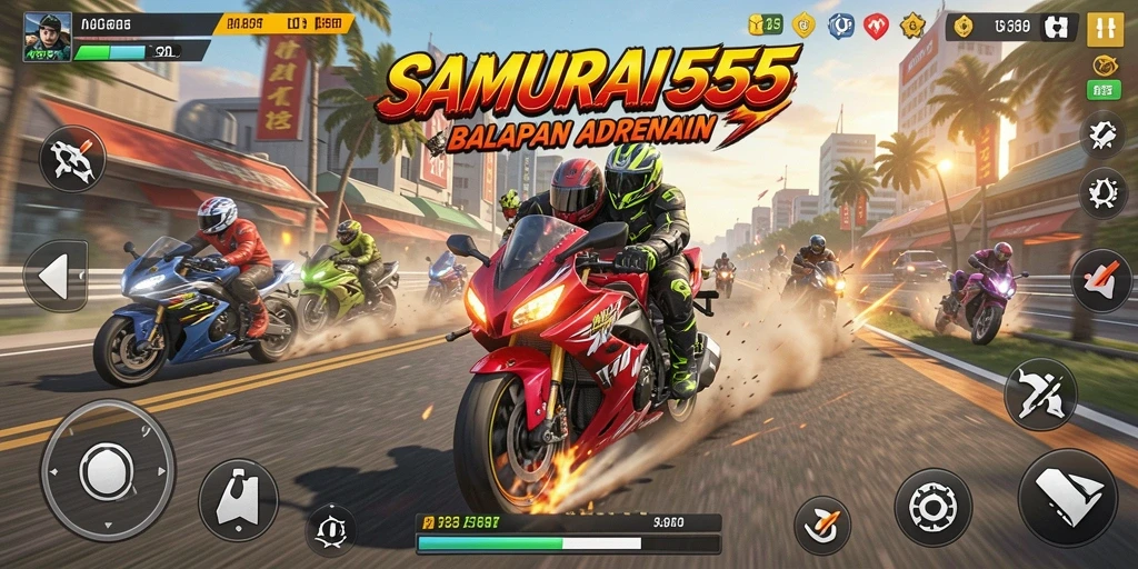 Gameplay seru balapan motor di SAMURAI555.